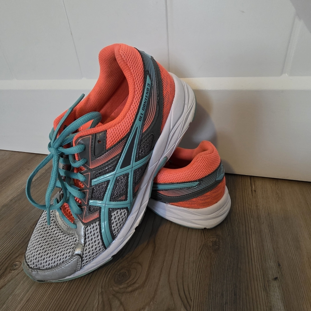 ASICS Coral Turquoise Gel Contend 3 Sneaker Shoes Women's Size 8.5
